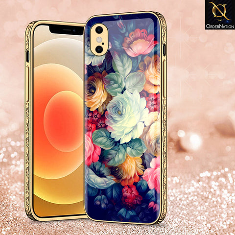 iPhone XS / X Cover - Floral Series 2 - Premium Electroplated Shutterproof Case Soft Silicon Borders Case