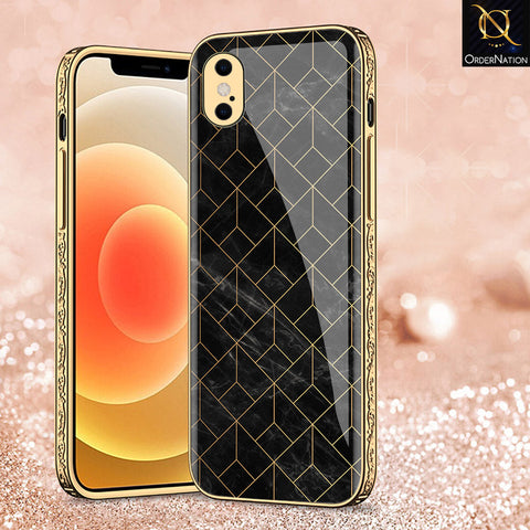 iPhone XS / X Cover - Black Marble Series - Premium Electroplated Shutterproof Case Soft Silicon Borders Case