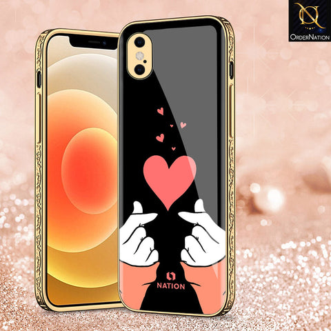 iPhone XS Max Cover - Onation Heart Series - Premium Electroplated Shutterproof Case Soft Silicon Borders Case