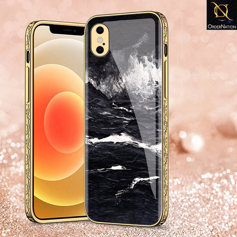 iPhone XS / X Cover - Black Marble Series - Premium Electroplated Shutterproof Case Soft Silicon Borders Case