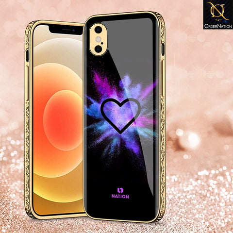 iPhone XS Max Cover - Onation Heart Series - Premium Electroplated Shutterproof Case Soft Silicon Borders Case