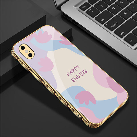 iPhone XS Max Cover - Happy Series - Premium Electroplated Shutterproof Case Soft Silicon Borders Case