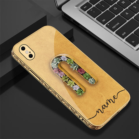 iPhone XS Max Cover - Personalized Alphabet Series - Premium Electroplated Shutterproof Case Soft Silicon Borders Case