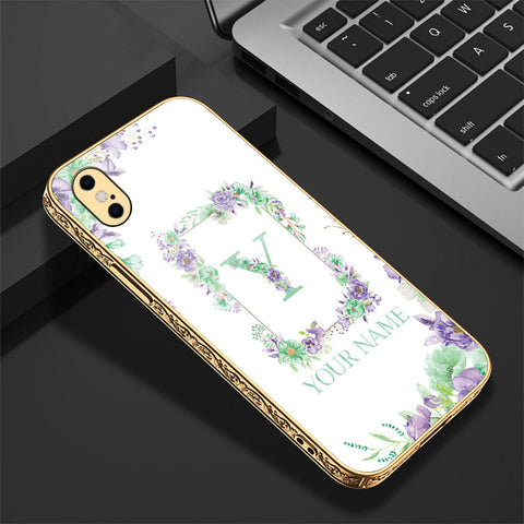 iPhone XS Max Cover - Personalized Alphabet Series - Premium Electroplated Shutterproof Case Soft Silicon Borders Case