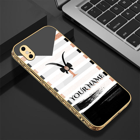 iPhone XS Max Cover - Personalized Alphabet Series - Premium Electroplated Shutterproof Case Soft Silicon Borders Case