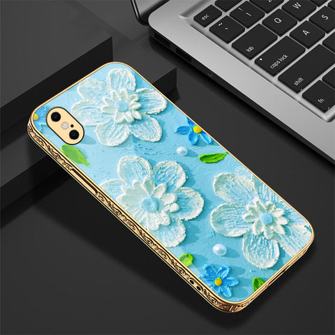 iPhone XS Max Cover - Floral Series - Premium Electroplated Shutterproof Case Soft Silicon Borders Case