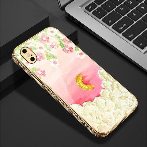 iPhone XS Max Cover - Floral Series - Premium Electroplated Shutterproof Case Soft Silicon Borders Case