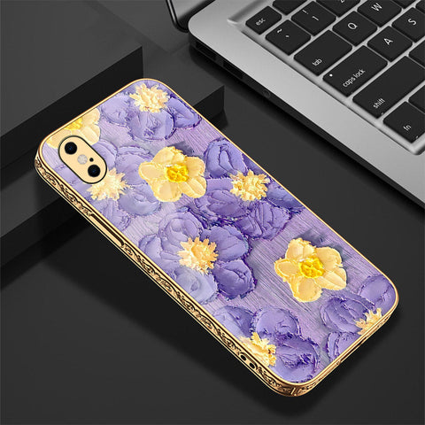 iPhone XS Max Cover - Floral Series - Premium Electroplated Shutterproof Case Soft Silicon Borders Case