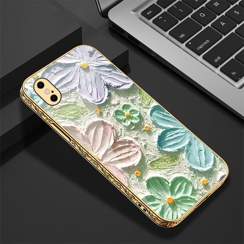 iPhone XS Max Cover - Floral Series - Premium Electroplated Shutterproof Case Soft Silicon Borders Case