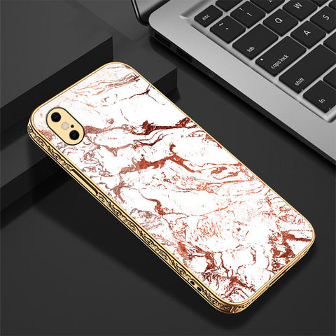 iPhone XS Max Cover - White Marble Series 2 - Premium Electroplated Shutterproof Case Soft Silicon Borders Case