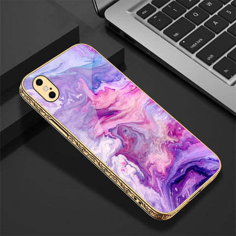 iPhone XS Max Cover - Colorful Marble Series - Premium Electroplated Shutterproof Case Soft Silicon Borders Case