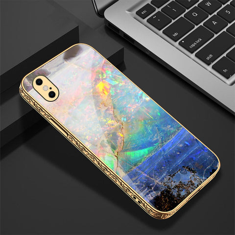 iPhone XS Max Cover - Colorful Marble Series - Premium Electroplated Shutterproof Case Soft Silicon Borders Case