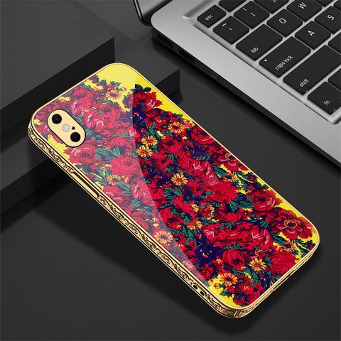 iPhone XS Max Cover - Floral Series - Premium Electroplated Shutterproof Case Soft Silicon Borders Case