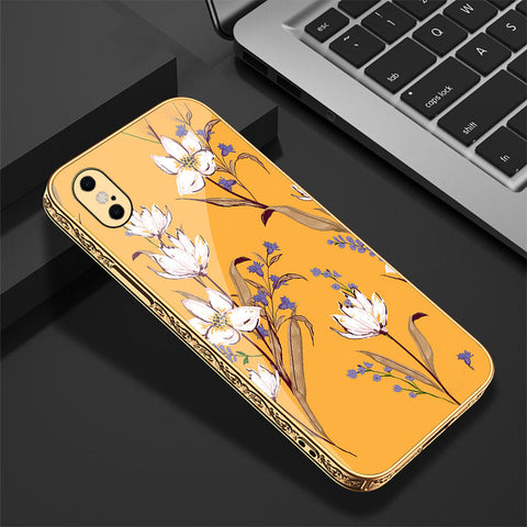 iPhone XS Max Cover - Floral Series - Premium Electroplated Shutterproof Case Soft Silicon Borders Case