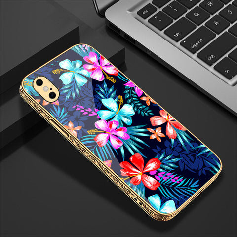 iPhone XS Max Cover - Floral Series - Premium Electroplated Shutterproof Case Soft Silicon Borders Case