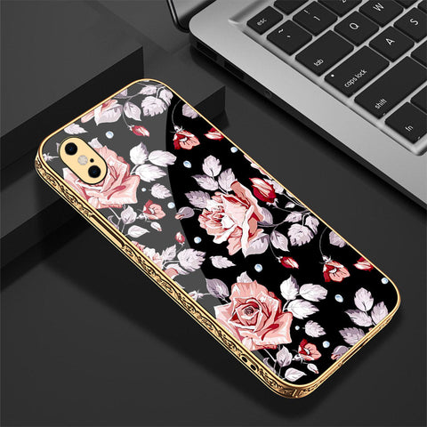 iPhone XS Max Cover - Floral Series - Premium Electroplated Shutterproof Case Soft Silicon Borders Case