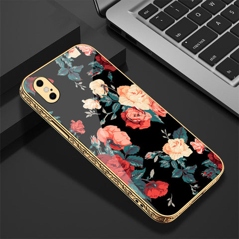 iPhone XS / X Cover - Floral Series 2 - Premium Electroplated Shutterproof Case Soft Silicon Borders Case