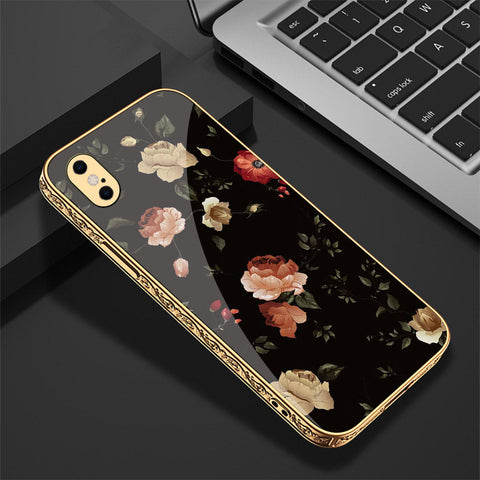 iPhone XS Max Cover - Floral Series 2 - Premium Electroplated Shutterproof Case Soft Silicon Borders Case