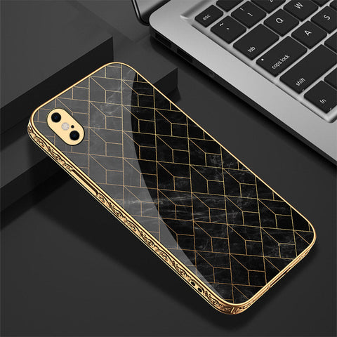 iPhone XS / X Cover - Black Marble Series - Premium Electroplated Shutterproof Case Soft Silicon Borders Case