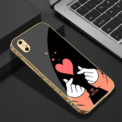 iPhone XS Max Cover - Onation Heart Series - Premium Electroplated Shutterproof Case Soft Silicon Borders Case