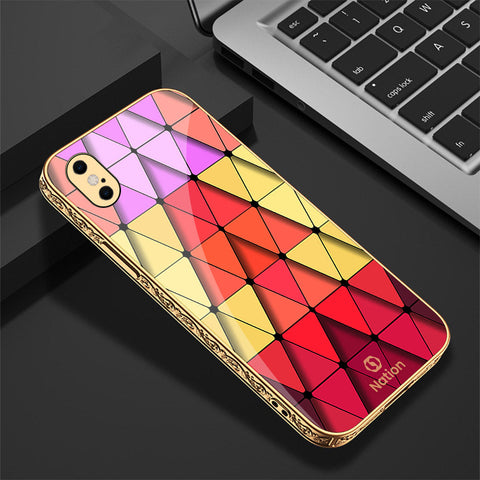 iPhone XS / X Cover - Onation Pyramid Series - Premium Electroplated Shutterproof Case Soft Silicon Borders Case