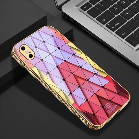 iPhone XS Max Cover - Onation Pyramid Series - Premium Electroplated Shutterproof Case Soft Silicon Borders Case