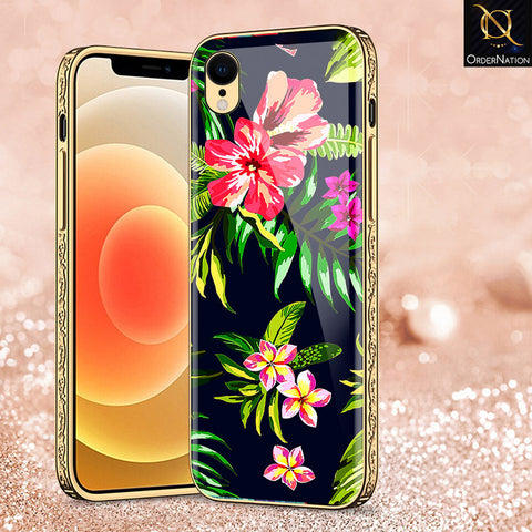 iPhone XR Cover - Floral Series - Premium Electroplated Shutterproof Case Soft Silicon Borders Case