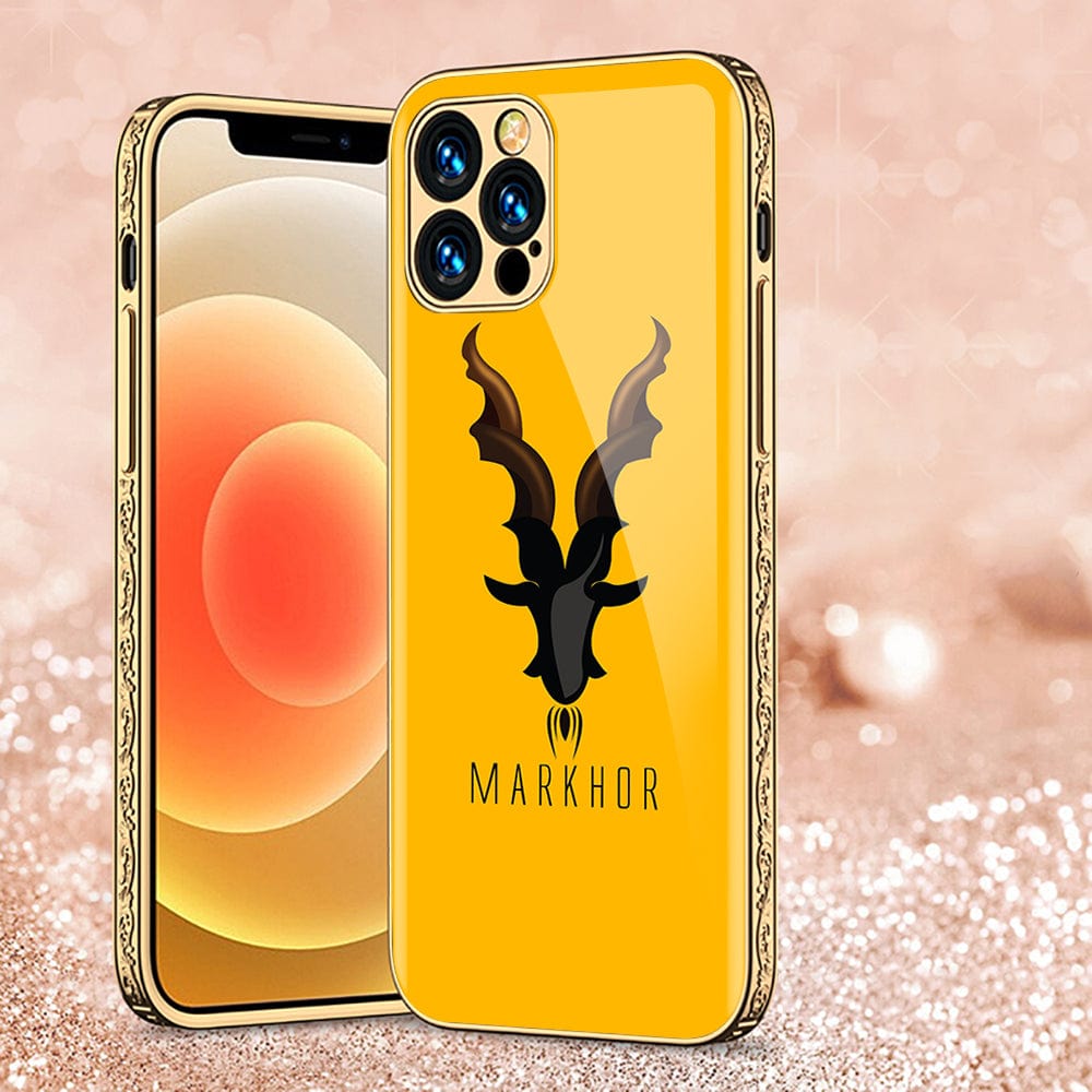 iPhone 11 Pro Max Cover - Markhor Series - D5 - Premium Electroplated Infinity Ultra Shine Glass Soft Silicon Borders Case ( Fast Delivery )