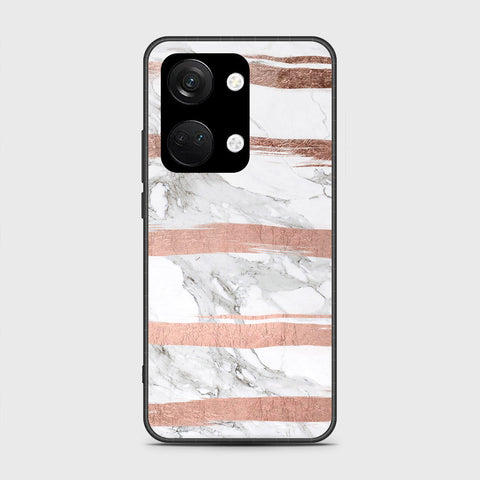 OnePlus Nord 3 Cover- White Marble Series - HQ Ultra Shine Premium Infinity Glass Soft Silicon Borders Case