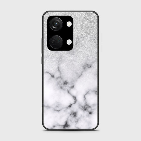 OnePlus Nord 3 Cover- White Marble Series - HQ Ultra Shine Premium Infinity Glass Soft Silicon Borders Case