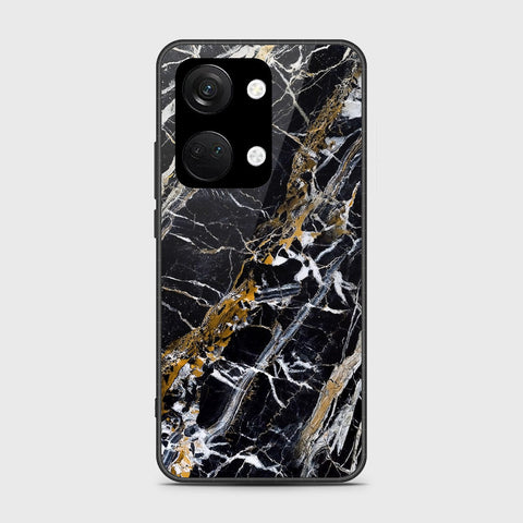 OnePlus Nord 3 Cover- Black Marble Series - HQ Ultra Shine Premium Infinity Glass Soft Silicon Borders Case