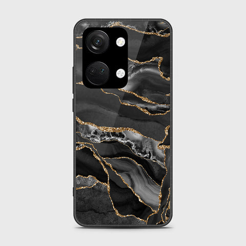 OnePlus Nord 3 Cover- Black Marble Series - HQ Ultra Shine Premium Infinity Glass Soft Silicon Borders Case