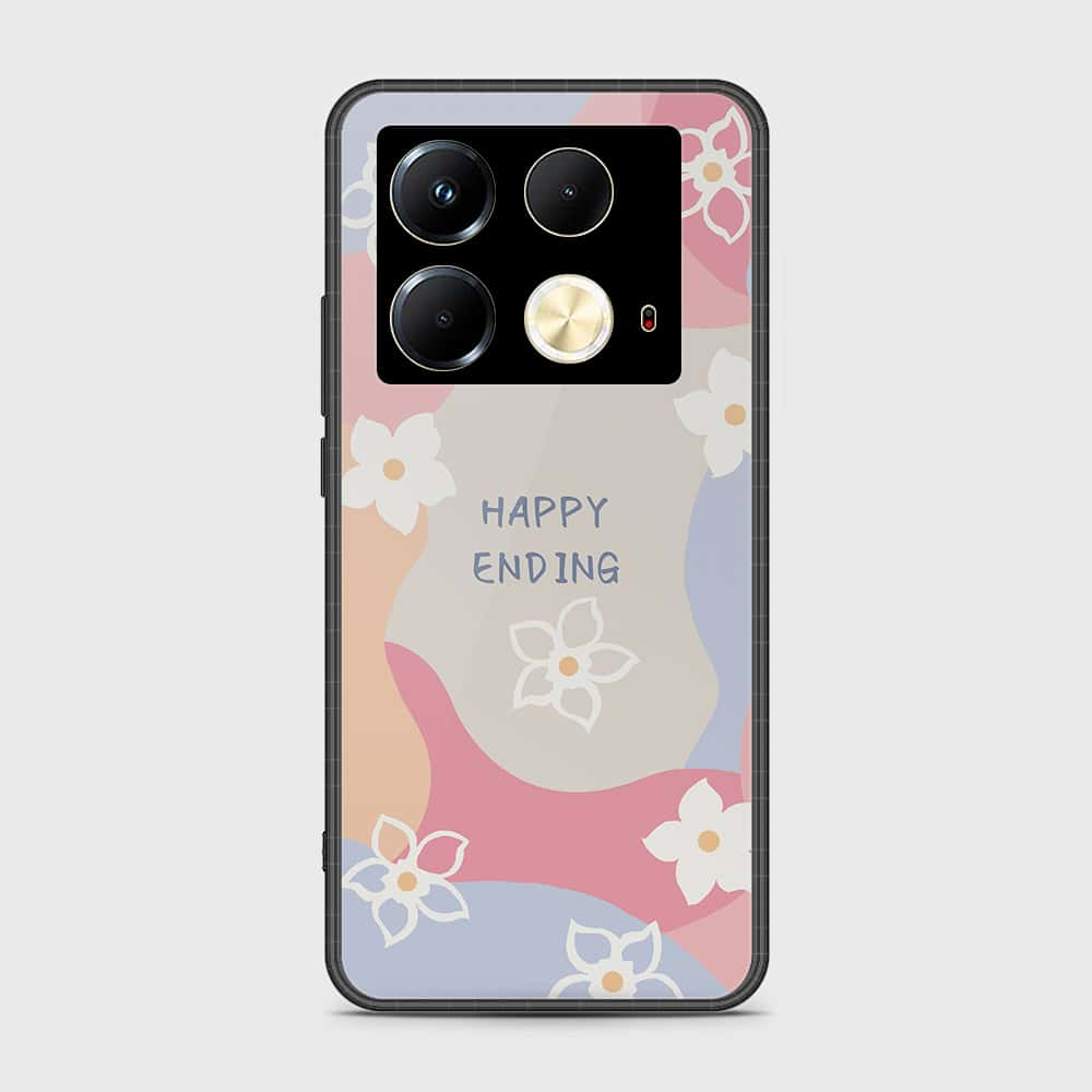 Infinix Note 40 Cover- Happy Series - HQ Ultra Shine Premium Infinity Glass Soft Silicon Borders Case