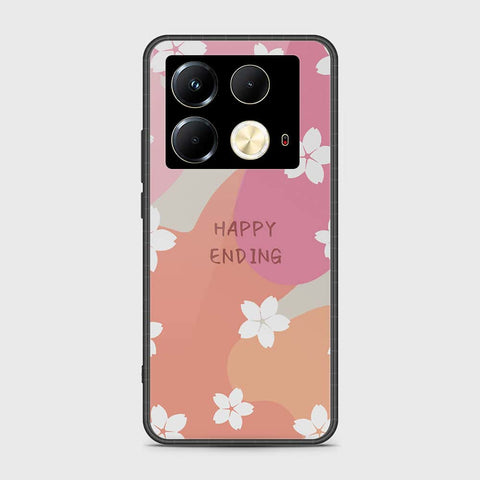 Infinix Note 40 Cover- Happy Series - HQ Ultra Shine Premium Infinity Glass Soft Silicon Borders Case