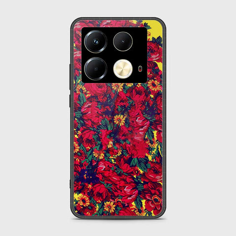 Infinix Note 40 Cover- Floral Series - HQ Ultra Shine Premium Infinity Glass Soft Silicon Borders Case