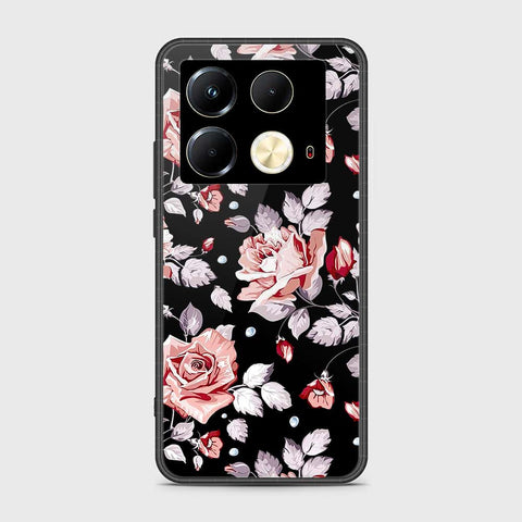 Infinix Note 40 Cover- Floral Series - HQ Ultra Shine Premium Infinity Glass Soft Silicon Borders Case