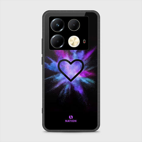 Infinix Note 40 Cover- Onation Heart Series - HQ Ultra Shine Premium Infinity Glass Soft Silicon Borders Case