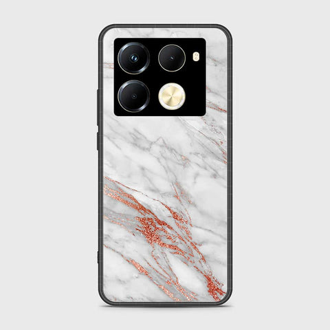 Infinix Note 40 Pro Plus Cover- White Marble Series - HQ Ultra Shine Premium Infinity Glass Soft Silicon Borders Case