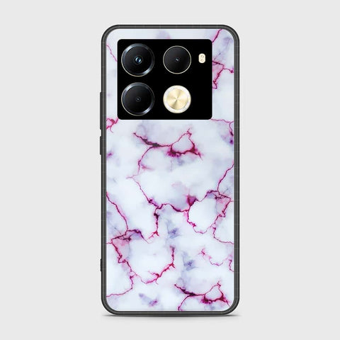 Infinix Note 40 Pro Plus Cover- White Marble Series - HQ Ultra Shine Premium Infinity Glass Soft Silicon Borders Case