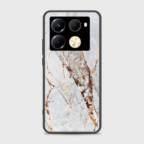 Infinix Note 40 Pro Plus Cover- White Marble Series - HQ Ultra Shine Premium Infinity Glass Soft Silicon Borders Case