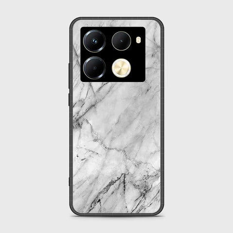 Infinix Note 40 Pro Plus Cover- White Marble Series - HQ Ultra Shine Premium Infinity Glass Soft Silicon Borders Case