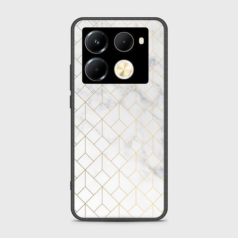 Infinix Note 40 Pro Cover- White Marble Series 2 - HQ Ultra Shine Premium Infinity Glass Soft Silicon Borders Case