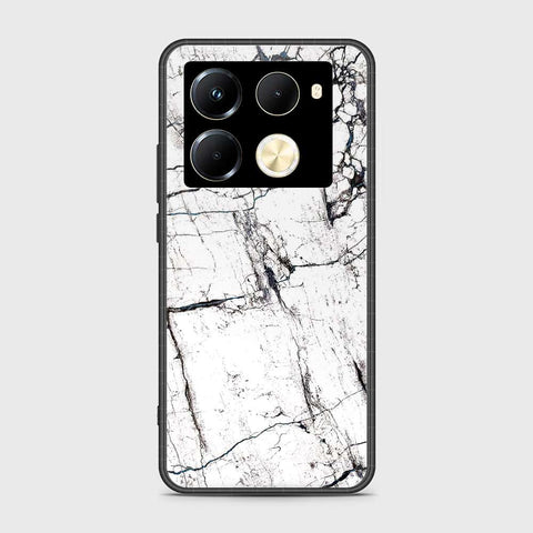 Infinix Note 40 Pro Cover- White Marble Series 2 - HQ Ultra Shine Premium Infinity Glass Soft Silicon Borders Case