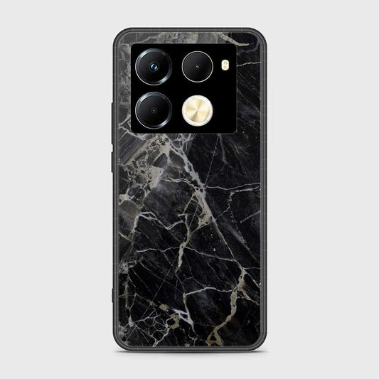 Infinix Note 40 Pro Cover- Black Marble Series - HQ Ultra Shine Premium Infinity Glass Soft Silicon Borders Case