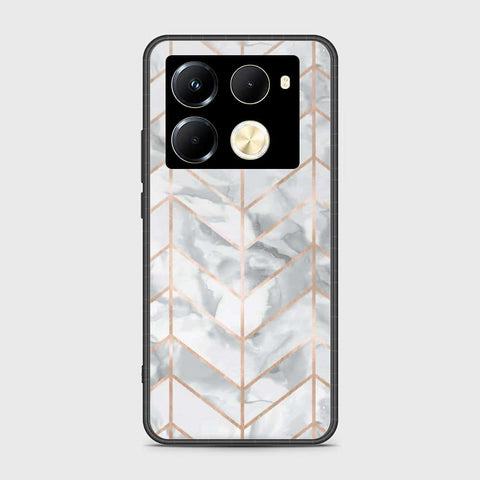 Infinix Note 40 Pro Cover- White Marble Series 2 - HQ Ultra Shine Premium Infinity Glass Soft Silicon Borders Case