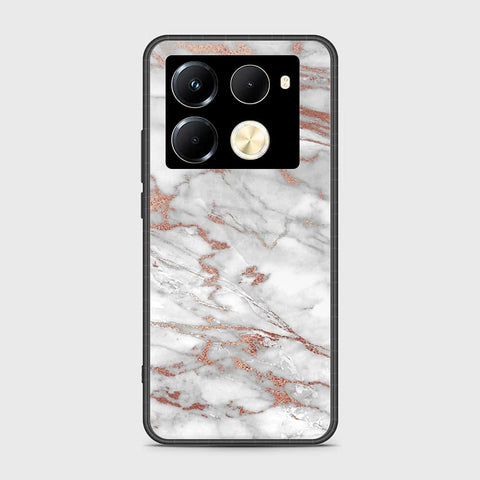 Infinix Note 40 Pro Cover- White Marble Series 2 - HQ Ultra Shine Premium Infinity Glass Soft Silicon Borders Case