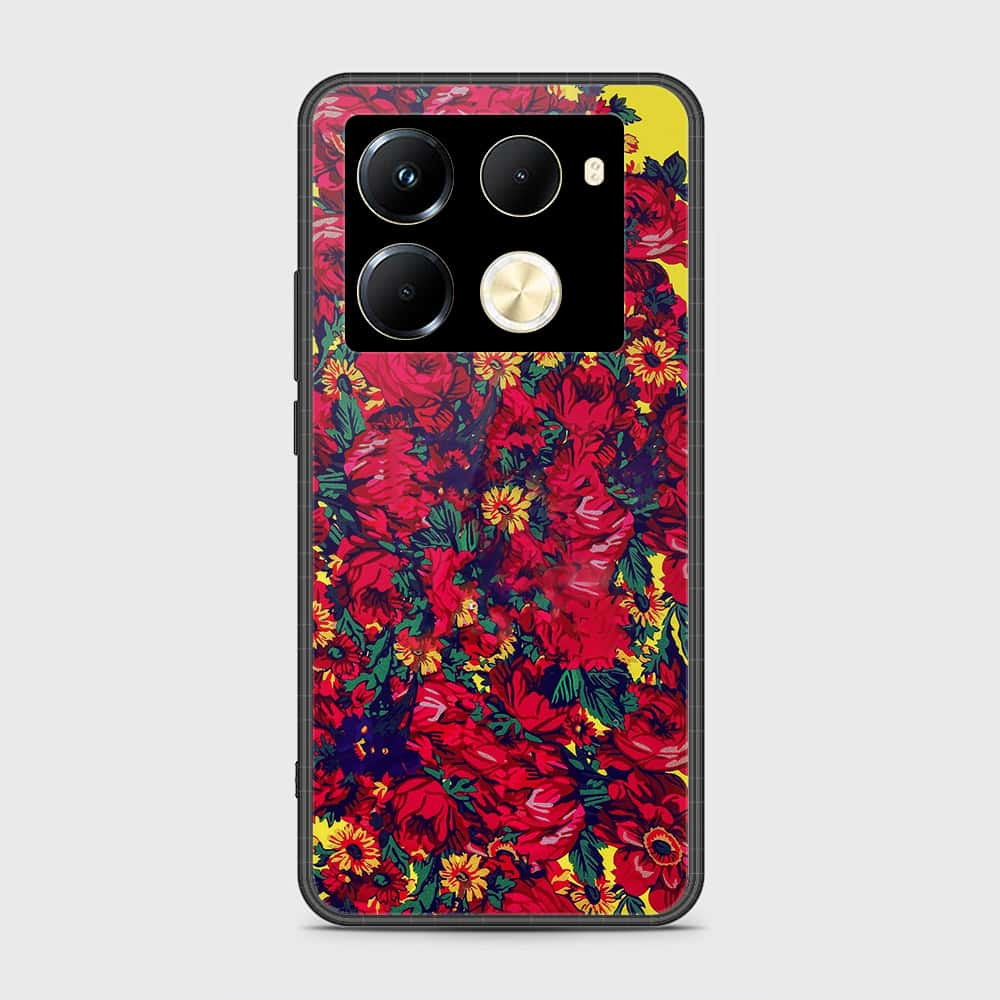 Infinix Note 40 Pro Cover- Floral Series - HQ Ultra Shine Premium Infinity Glass Soft Silicon Borders Case