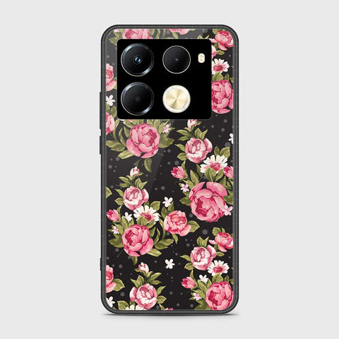 Infinix Note 40 Pro Cover- Floral Series - HQ Ultra Shine Premium Infinity Glass Soft Silicon Borders Case