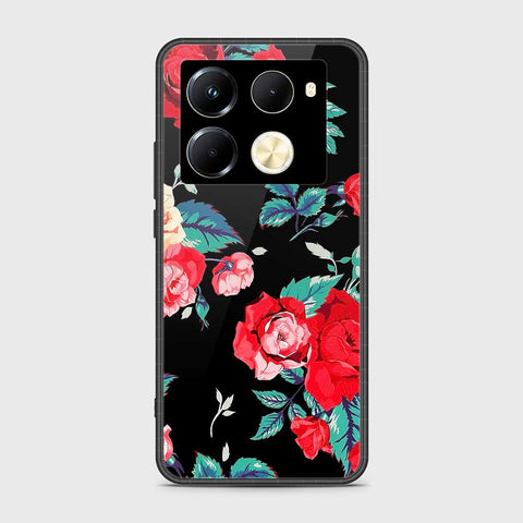 Infinix Note 40 Pro Plus Cover- Floral Series - HQ Ultra Shine Premium Infinity Glass Soft Silicon Borders Case