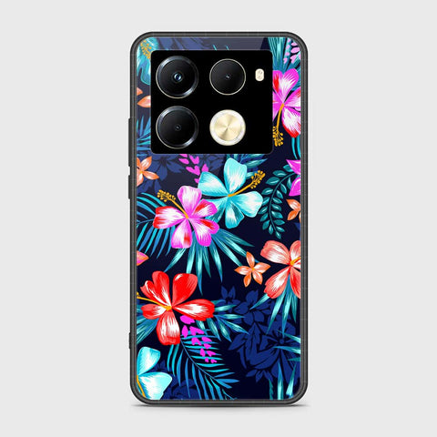 Infinix Note 40 Pro Plus Cover- Floral Series - HQ Ultra Shine Premium Infinity Glass Soft Silicon Borders Case